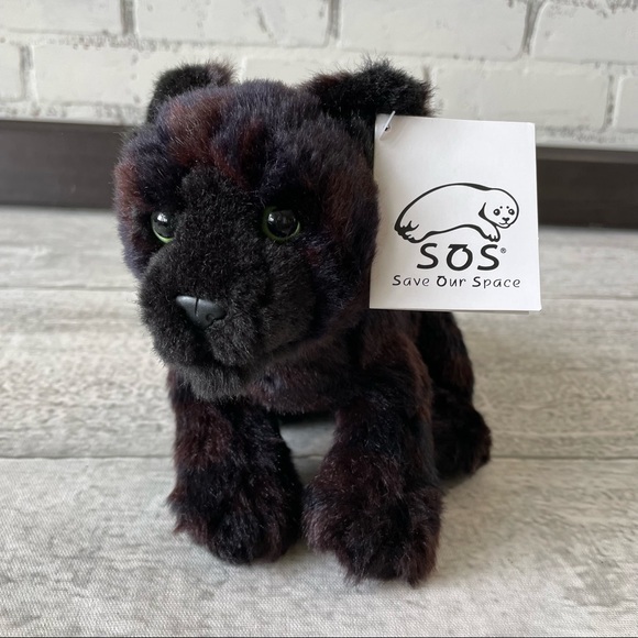 SOS Black Panther Plush Stuffed Animal NWT Save Our Space New Vintage Rare